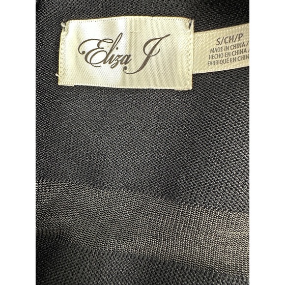 Eliza J Black Mesh Illusion Ribbed Knit Fit and Flare Dress Small Goth Witchcore - Picture 5 of 5